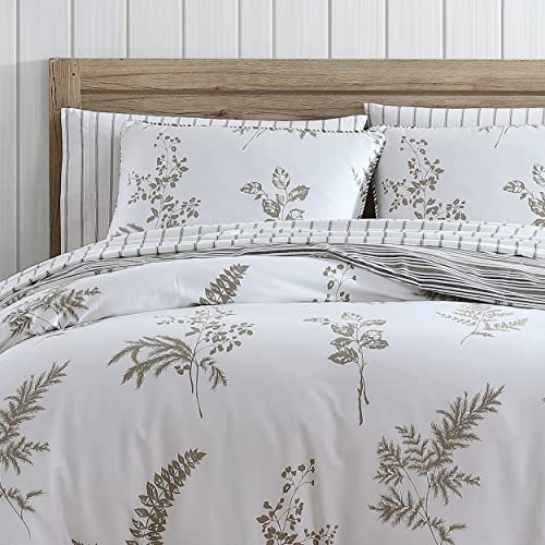 Stone Cottage - King Duvet Cover Set, Cotton Sateen Bedding with Matching Shams, Elegant Home Decor (Willow Tan/Beige, King)