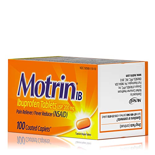 Motrin IB, Ibuprofen 200mg Tablets for Fever, Muscle Aches, Headache & Back Pain Relief, 100 ct.