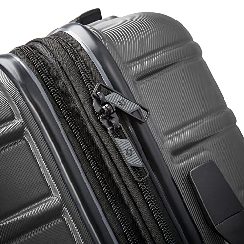 Samsonite Omni 2 Hardside Expandable Luggage with Spinners | Solid Charcoal | 2PC SET (Carry-on/Medium)