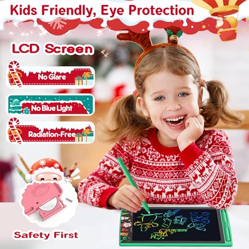 FLUESTON Toys LCD Writing Tablet Toddler,Toys for Boys Girls 3 4 5 6 7 8year,8.8 Inch 3pcs in 1 Pack Drawing Pad Toy Christmas Birthday Gifts for Kids,Drawing Tablet Doodle Board Cute Christmas Theme