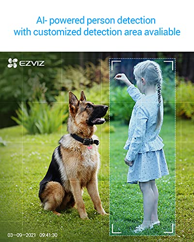 EZVIZ Outdoor Camera Pan/Tilt/Zoom, 360° Visual Coverage, 1080P WiFi Security Cam, IP65 Waterproof, Color Night Vision, AI-Powered Person Detection, Support MicroSD Card up to 256GB | C8C