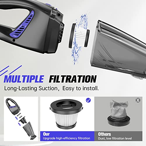 IMINSO Handheld Vacuum Cordless Car Vacuum Cleaner 9000PA, Rechargeable Hand Vacuum Cordless with LED, Lightweight, Portable Hand Held Vacuum, Handheld Car Vacuum for Car/Stairs/Pet Hair