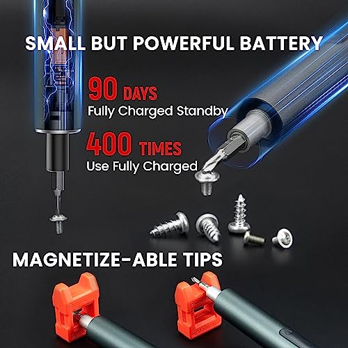 KAIWEETS Mini Electric Screwdriver, 137 in 1 Electric Precision Screwdriver Set with 120 Bits, Rechargeable 2 Gears Torque Power Screwdriver Kit with Flashlight and Repair Tool for Phones Watch