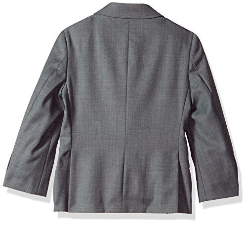 Isaac Mizrahi Boys' Little Solid 2pc Slim Fit Wool Suit, Charcoal, 5