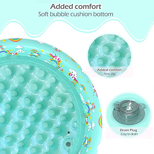 Jasonwell Inflatable Baby Kiddie Pool - Donuts Kids Paddling Pool Toddler Baby Swimming Pool Blow Up Ball Pit Pool Infant Wading Pool for Backyard (59in Unicorn)