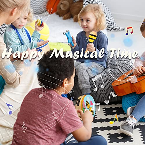 DIFFYBOX Toddler Musical Instruments for Kids,Baby Musical Toys Preschool Educational Wooden Percussion Instruments Toddler Toys with Bag for Boys and Girls