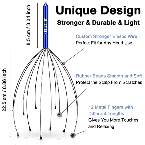 HOFASON Scalp Massager, Handheld Head Massager Tingler, Scratcher for Deep Relaxation, Hair Stimulation and Stress Relief (2 Pack, Random Colors)