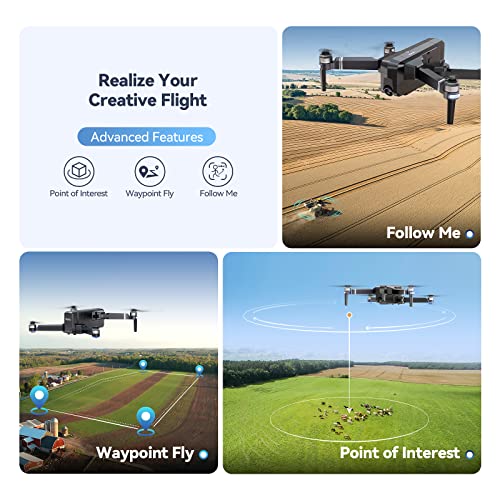 Ruko F11PRO Drones with Camera for Adults 4K UHD Camera 60 Mins Flight Time with GPS Auto Return Home Brushless Motor, Black (with Carrying Case)