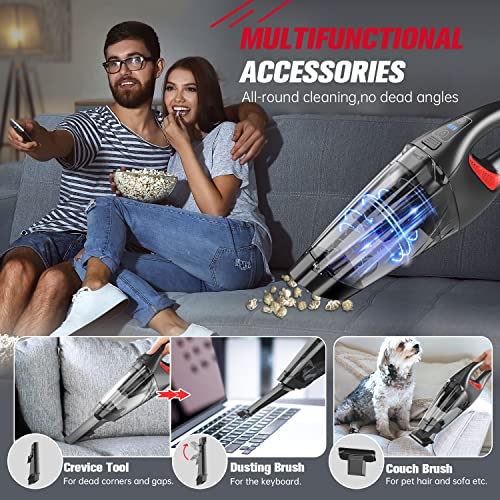 IMINSO Handheld Vacuum Cordless Car Vacuum with 9000PA, Lightweight Rechargeable Hand Vacuum Cordless with LED, Dust Busters, Portable Mini Vacuum, Held Vacuum Cleaner for Car/Home
