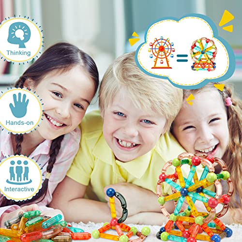MAGDIY Magnetic Blocks Toddler Sensory Toys for 3+ Year Old Boys & Girls, Magnetic Sticks Building Toys for Kids Age 3-5 4-8, STEM Learning Educational Preschool Montessori Autism Toys, Birthday Gifts