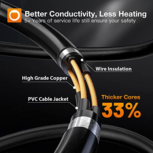 addlon 25 Feet Outdoor Extension Cord Waterproof Deep Black 16 AWG 3 Prong, Flexible Long Wires Perfect for Home or Office Use, UL Listed