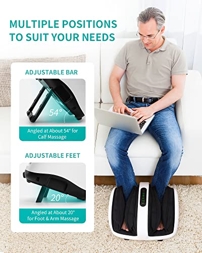 Nekteck Foot Shiatsu Massager, Calf Massage with Heat Therapy, Deep Kneading, Vibration, Compression Leg Massager for Home and Office Use (Remote Control)