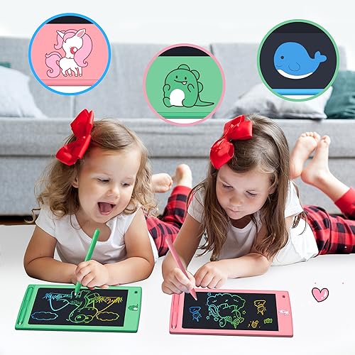 FLUESTON Toys LCD Writing Tablet Toddler,Toys for Boys Girls 3 4 5 6 7 8year,8.8 Inch 3pcs in 1 Pack Drawing Pad Toy Christmas Birthday Gifts for Kids,Drawing Tablet Doodle Board Cute Dinosaur Unicorn