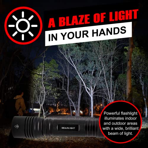 GearLight S2000 LED Flashlight Father's Day Gifts for Dad - Super Bright, Powerful, Mid-Size Tactical Flashlights with High Lumens for Outdoor Activity & Emergency Use, Gift for Him