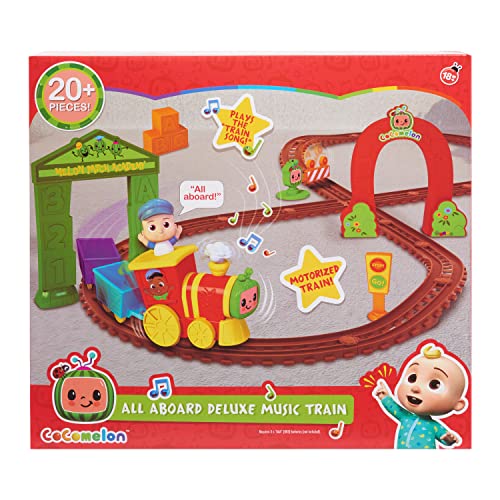 CoComelon All Aboard Musical Train with Bonus Pieces, 24-pieces, Kids Toys for Ages 18 Month by Just Play