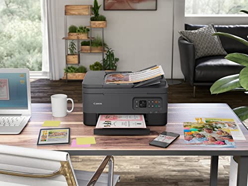 Canon PIXMA TR7020a All-in-One Wireless Color Inkjet Printer, with Duplex Printing, Mobile Printing, and Auto Document Feeder, Black, Works with Alexa