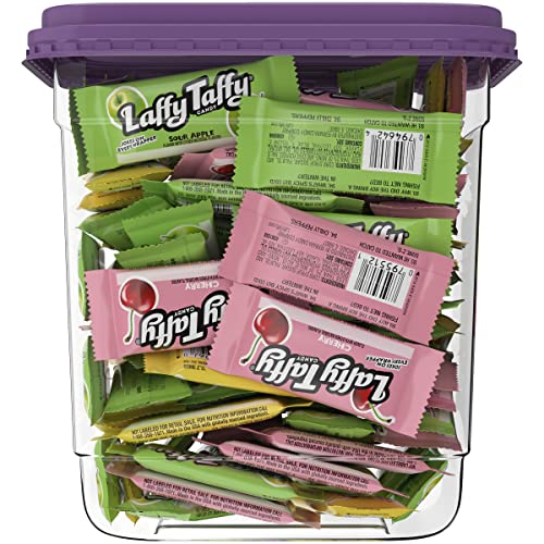 Laffy Taffy Candy, School Candy, Assorted Taffy Candy, Sour Apple, Cherry, Strawberry & Banana Flavors, 145 Pieces