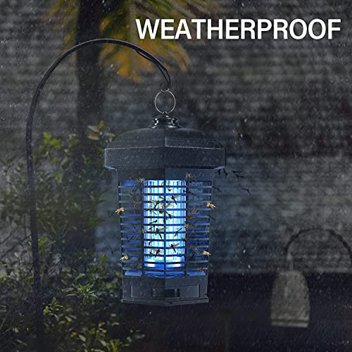 Bug Zapper, Electric Bug Zapper Indoor Oudoor, 4200V 15W Mosquito Zapper Fly Catcher & Electric Insect Killer for Mosquitoes, Flies, Gnats & Other Flying Pests Insects, 1.5 Acre Coverage