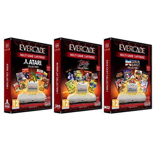 Evercade Premium Pack Includes 3 Cartridges Collections: Atari Volume 1, Interplay Volume 1 and Dataeast Volume 1 - Electronic Games