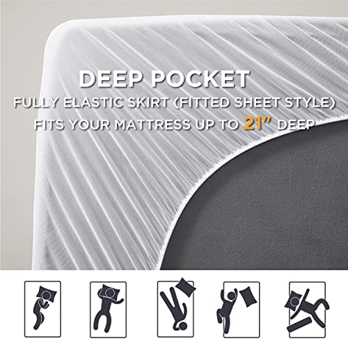 Bedsure Mattress Pad Twin Size - Soft Cotton Mattress Cover, Quilted Fitted Mattress Topper with Deep Pocket Fits 8-21 Inch Mattress, Breathable Pillow Top, White