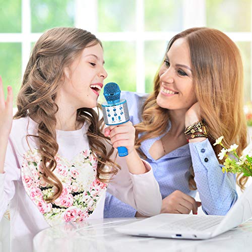 Keyian Karaoke Microphone for Kids Adults, Bluetooth Microphone Wireless Gifts for 2 4 5 7 Year Old Girls Toys 6-8-10 Years Old