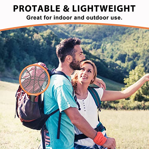 LUOJIBIE Electric Fly Swatter, Bug Zapper Racket Rechargeable Mosquito Zapper Handheld Fly Zapper with Hanging Ring for Home Indoor Outdoor, Large Size-1 Pack