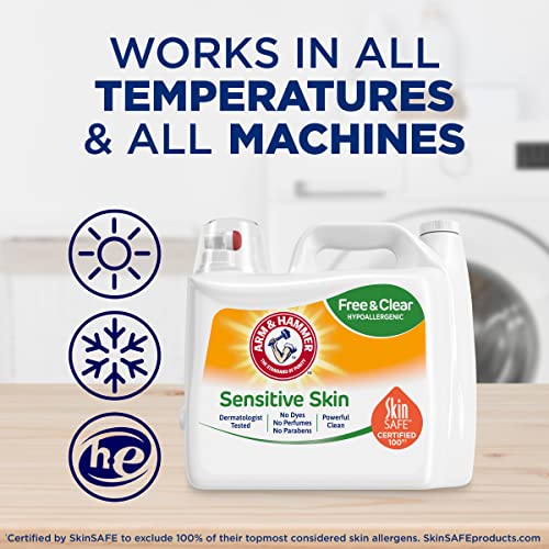 Arm & Hammer Sensitive Skin Free & Clear, 140 Loads Liquid Laundry Detergent, 140 Fl oz