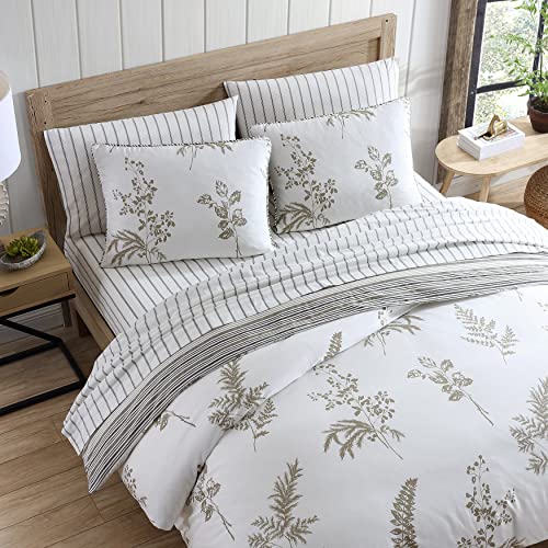 Stone Cottage - King Duvet Cover Set, Cotton Sateen Bedding with Matching Shams, Elegant Home Decor (Willow Tan/Beige, King)