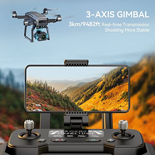Bwine F7 GPS Camera Drone with FAA Certification Completed for Adults 4K Night Vision, 3-Axis Gimbal, 2 Miles Long Range, 75 Mins Flight Time Professional Drone with 3 Battery, Auto Return+Follow Me+Fly Around+Beginner Mode