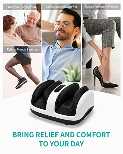 Nekteck Foot Shiatsu Massager, Calf Massage with Heat Therapy, Deep Kneading, Vibration, Compression Leg Massager for Home and Office Use (Remote Control)