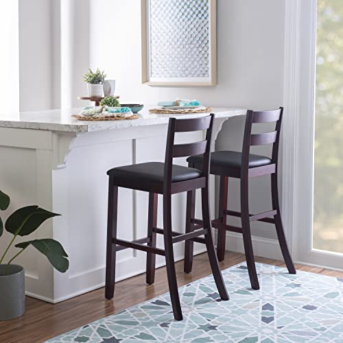 Linon Merlot Soho Armless Barstool Triena Stool, Bar Height
