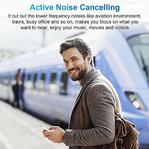BMHOLU Wireless Earbuds with Large Charging Case and Phone Charging Function, IPX5 Waterproof, Hi-Fi Stereo Sound, Touch Control, for iOS/Android - Perfect for Active Lifestyle