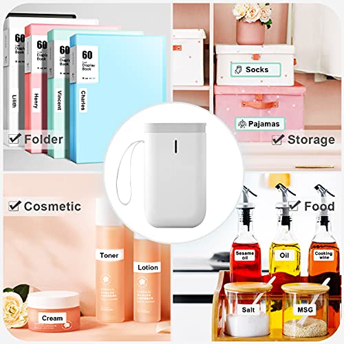 YuLinca Label Maker D11 with Tape, Wireless Bluetooth Portable Sticker Labels Printer 10-15mm Label Width Compatible with iOS & Android for Home & Office (Grey-White)