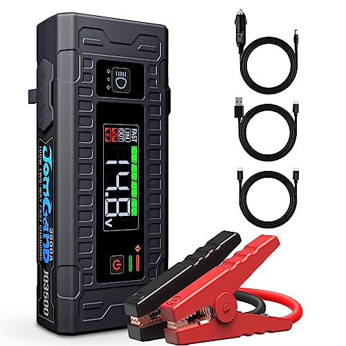 JOMGAND JQ3500 Jump Starter 3500Amp 24000mAh Battery Jump Starter 12V Battery Jumper, 100W Lithium Battery Booster for 10L Gas 8.5L Diesel Engines, Jump Box with 5" LED Display