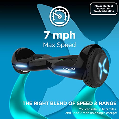 Hover-1 Dream Hoverboard Electric Scooter Light Up LED Wheels , Jet Black, 25 x 9 x 9