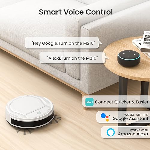 Lefant Robot Vacuum Cleaner, Tangle-Free, Strong Suction, Slim, Low Noise, Automatic Self-Charging, Wi-Fi/App/Alexa Control, Ideal for Pet Hair Hard Floor and Daily Cleaning, M210