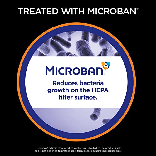 Shark HE402AMZ Air Purifier 4 True HEPA with Microban Protection Cleans up to 1000 Sq. Ft., Captures 99.98% of particles, allergens, smoke, odors to 0.1–0.2 microns, Advanced Odor Lock, 4 Fan, Grey