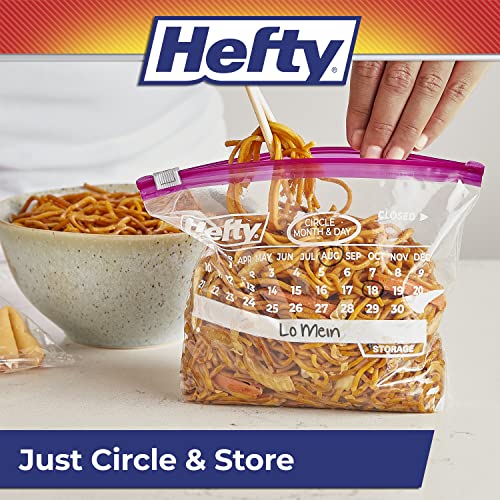 Hefty Slider Storage Calendar Bags, Quart Size, 40 Count (Pack of 4)