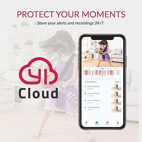 YI 2pc Security Home Camera, 1080p 2.4G WiFi Smart Indoor IP Cam with Night Vision, 2-Way Audio, AI Human Detection in Phone App, Pet Cat Dog Cam, Works with Alexa and Google