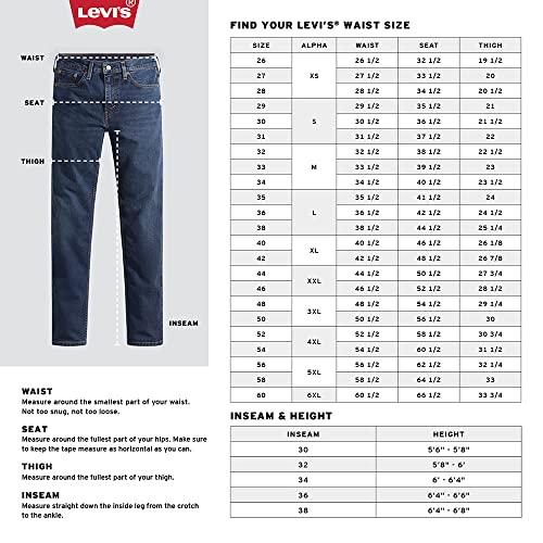 Levi's Men's 505 Regular Fit Jeans (Also Available in Big & Tall), Black-Discontinued, 30W x 32L