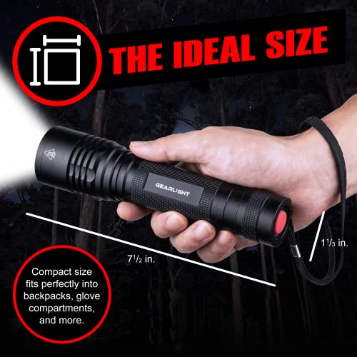 GearLight S2000 LED Flashlight Father's Day Gifts for Dad - Super Bright, Powerful, Mid-Size Tactical Flashlights with High Lumens for Outdoor Activity & Emergency Use, Gift for Him