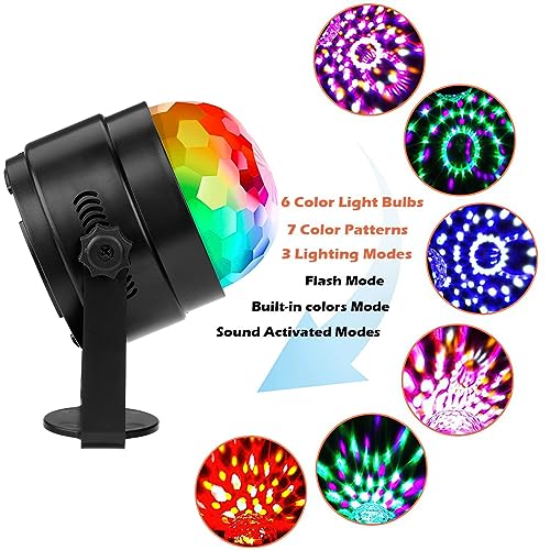 Litake Party Lights Disco Dance Ball Lights LED Club Lights, 7 Patterns Sound Activated with Remote Control Dj Ball Lights Stage Light for Halloween Xmas Party Dance Club Karaoke Home Wedding 2 Pack