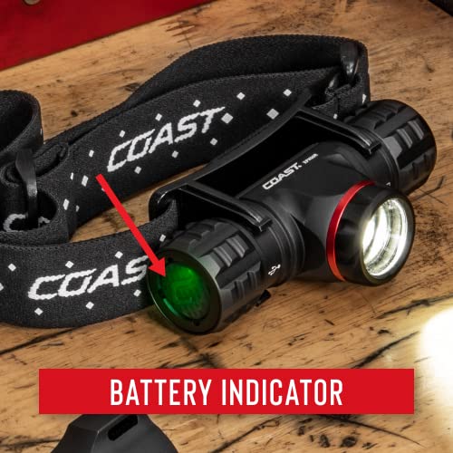 Coast XPH30R 1000 Lumen USB-C Rechargeable Dual Power Headlamp with Twist Focus Beam and Magnetic Base