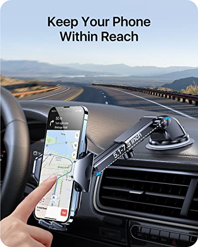 andobil Phone Mount for Car (Bumpy Roads Friendly) Cell Phone Holder Car — Easy Clamp Hands-Free Universal — Compatible with Dashboard-Windshield-Vent iPhone 14 13 12 Pro Max, Samsung S23 All Phones