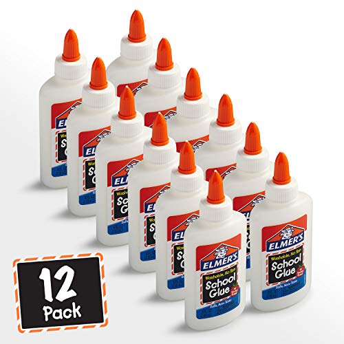 Elmer's Liquid School Glue, Washable, Great for Making Slime, 4oz. Each, 12 Count