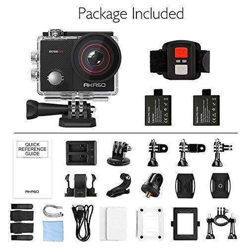 AKASO EK7000 Pro 4K Action Camera with Touch Screen EIS 131ft Waterproof Camera Remote Control Underwater Camera with Helmet Accessories Kit