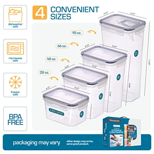 Storeganize 14pc Airtight Food Storage Containers With Lids, Great Pantry Storage Container Set WITH INGENIOUSLY DESIGNED LIDS For Rice, Kitchen Storage Containers For Pantry Organization and Storage