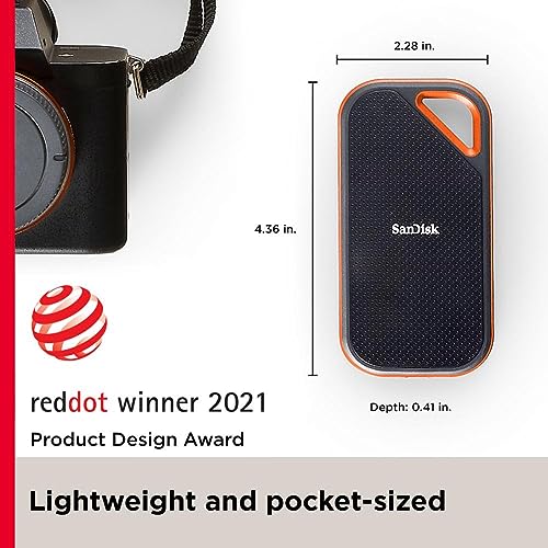 SanDisk 2TB Extreme PRO Portable SSD - Up to 2000MB/s - USB-C, USB 3.2 Gen 2x2 - External Solid State Drive - SDSSDE81-2T00-G25