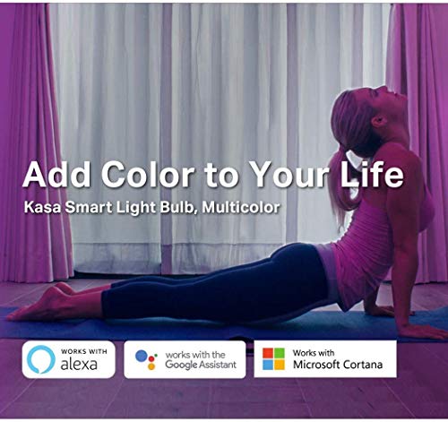 Kasa Smart Bulb, 850 Lumens, Full Color Changing Dimmable WiFi LED Light Bulb Compatible with Alexa and Google Home, A19, 9.5W,2.4Ghz only, No Hub Required 1-Pack(KL130)
