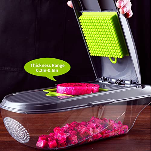Vegetable Chopper,Mandoline Slicer Pro 12 in 1 Food Choppers with Multi Blade Onion Chopper for Potato Tomato Cucumber Carrot